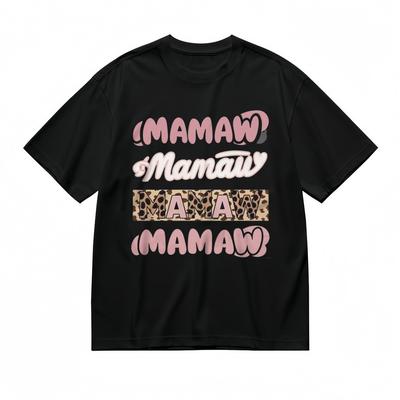 Herren Bequemes Weiches Bequemes Klassisches T-Shirt Mamaw Wiederholter Aufdruck T-Shirt