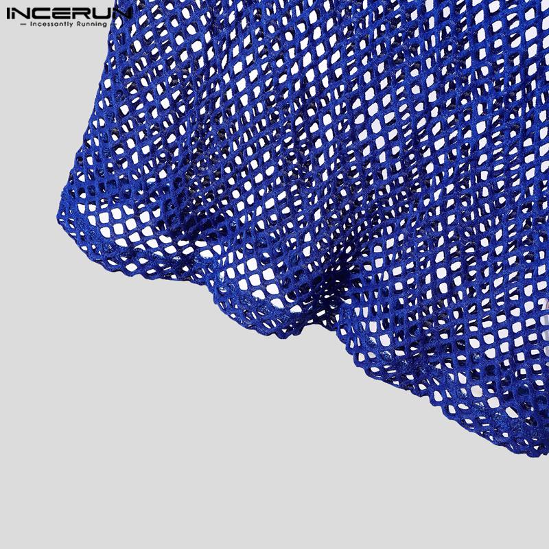 INCERUN Herren Ärmellos Durchsichtig Nieten Patchwork Lässige Tanktops