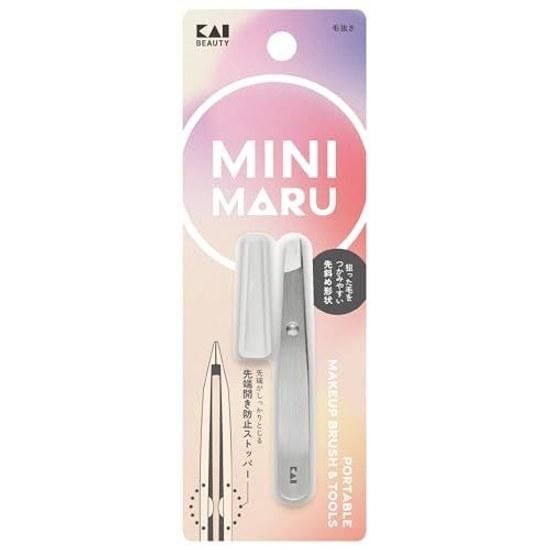 KAI Mini Maru Tweezers Size Firm Grip Cap Portable KQ2203