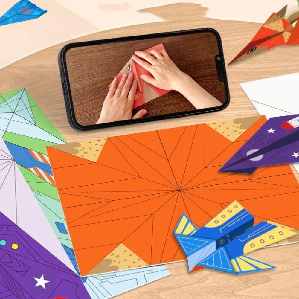 Montessori Origami Airplane Set 36 Sheets DIY Airplane Special Origami Puzzle Thinking Training Aircraft Educational