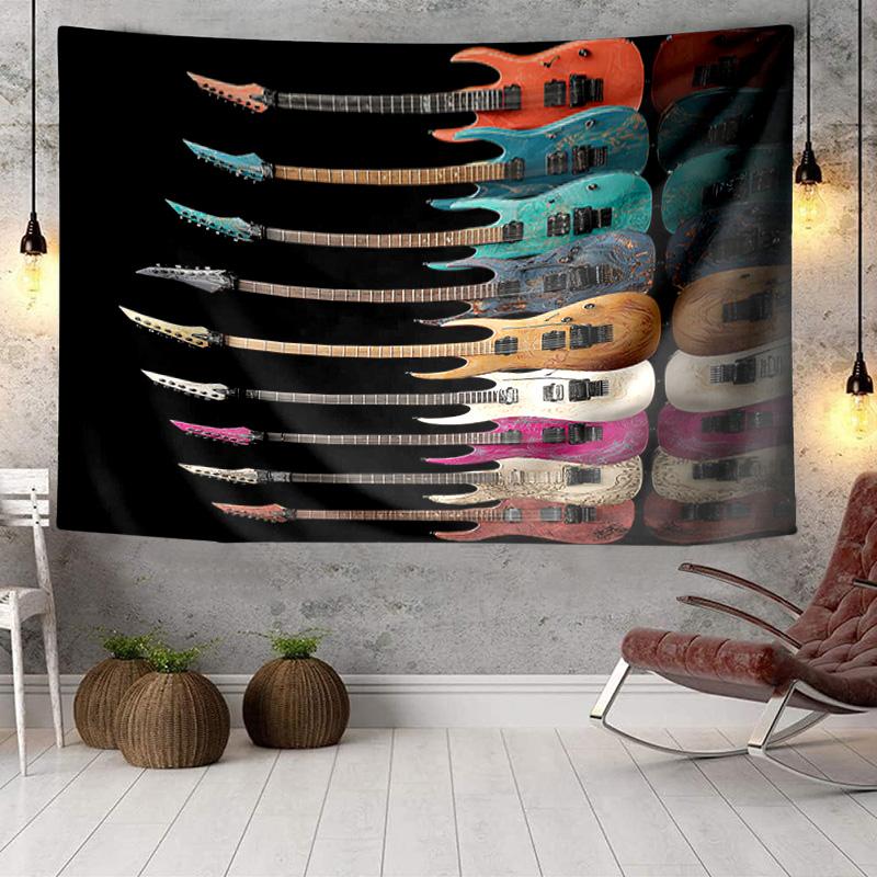 Guitar Collection Diversity Tapestry, Unique Design Tapestry, Wall Decor for Bedroom,Livingroom, Playroom,Heartwarming Fan Holiday Gifts