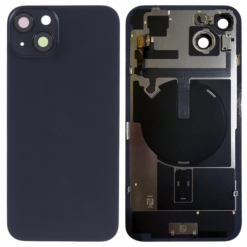 For iPhone 15 Plus OEM Disassembly Battery Housing Cover+Camera Lens Cover+Wireless Charging Port Cable