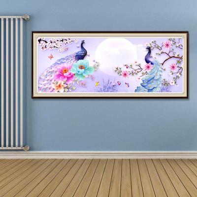 Full Round Drill Diamond Painting Peacock 5D Flower Scenery Diamond Embroidery Mosaic Animal Handicraft Decorations Home