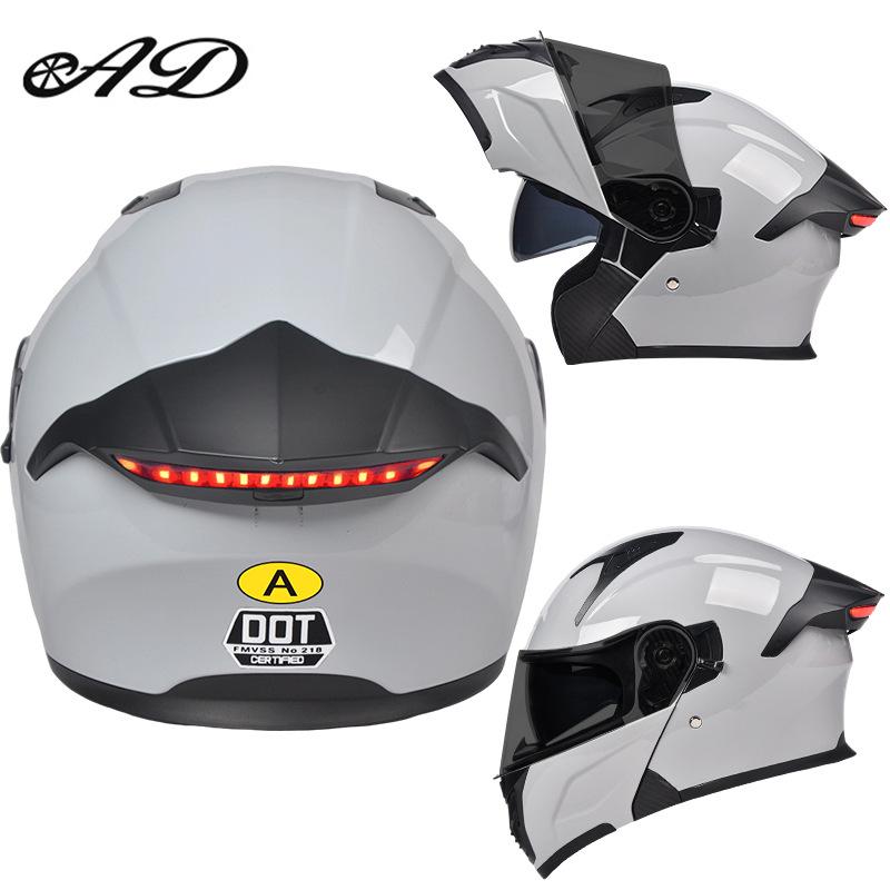 DOT Certified Unisex Flip-up Motorcycle Helmet: Stylish, All-Season Safety Taillight Design