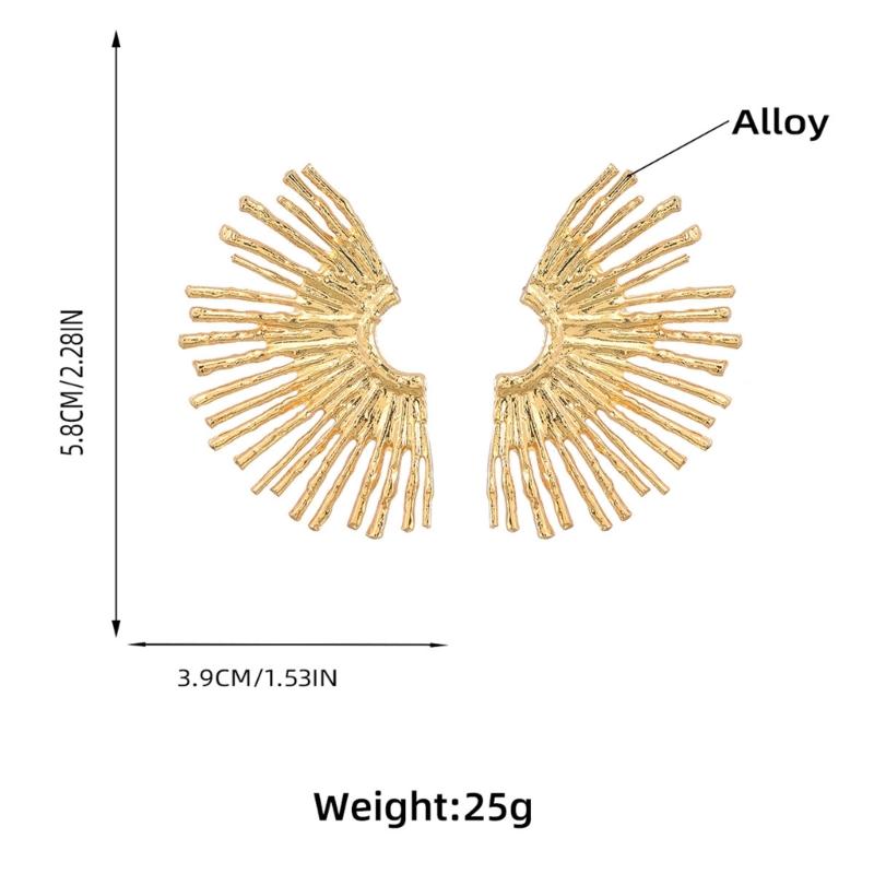Irregular Semicircular Line Earrings Exaggerated Ear Jewelry Alloy Material