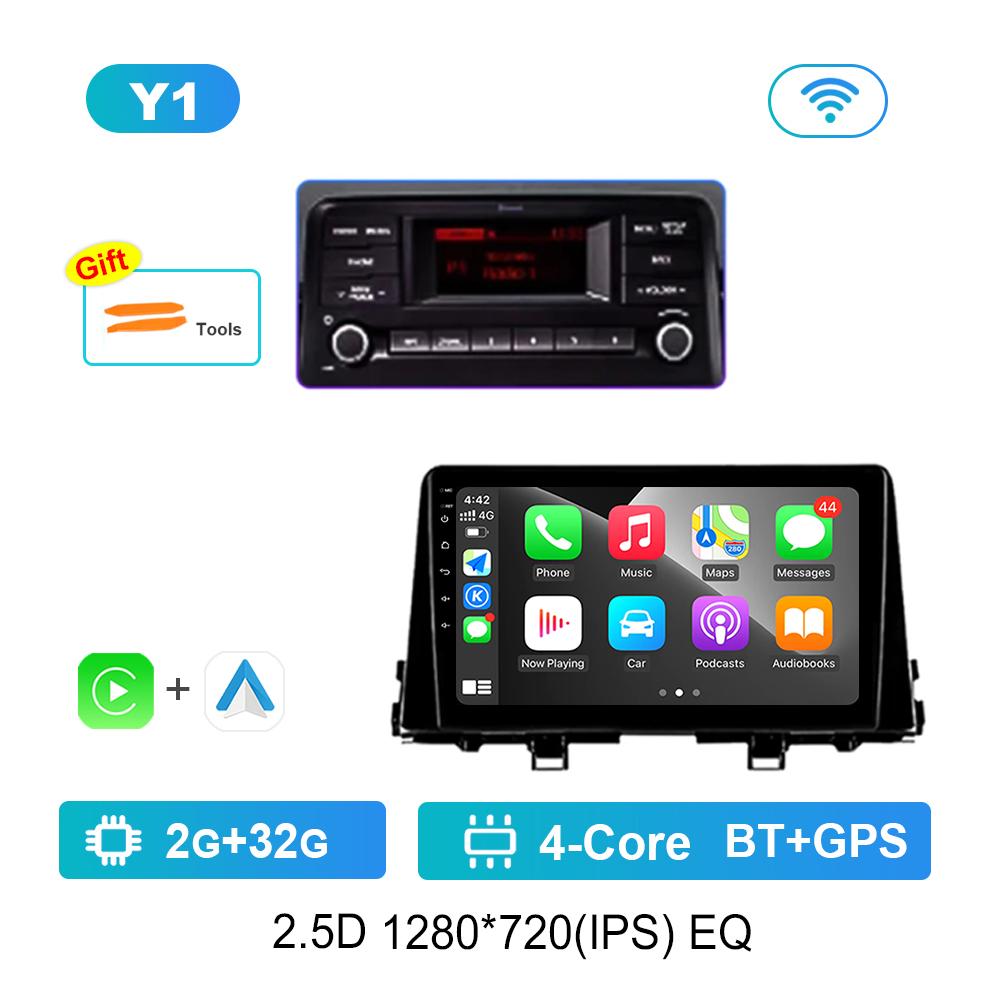 For KIA Morning 3 Picanto 2017 - 2020 Android Auto Car Video Multimedia Player Split Screen Carplay Bluetooth WiFi Navi GPS 4G