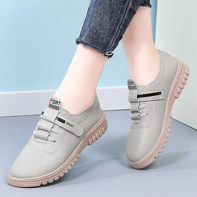 PU Leather Mid Gym Shoes For Ferminino Loafers Women Original Women Shoes White Sneakers Sport Basquet Teniis Latest Skor