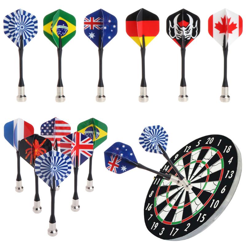 Hot Sale 6pcs/Set Bullseye Target Game Child Safety National Flag Magnetic Dart Super Suction for Magnet Dartboard