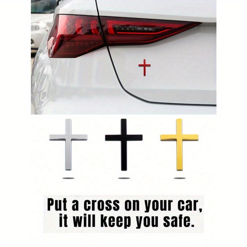 

1 шт. Металлическая наклейка на бампер автомобиля с крестом, Декор для задней части, Защитная накладка от царапин для автомобиля Red разноцветный