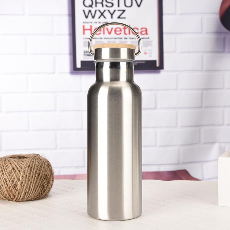 Stainless Steel Thermos Double Wall Vacuum Insulated Travel Water Bottles Flask Cup with Bamboo Lid Biking Camping Hiking Kettle