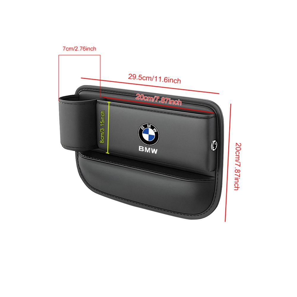 Für BMW Performance M PU Leder Auto Mittelkonsole Seite Sitz Lückenfüller Organizer Box Autositz Lückentasche Multifunktions-Sitzorganizer