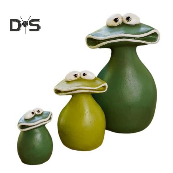 

Фигурка лягушки с большим ртом, украшение из смолы, семейная лягушка, водонепроницаемая мультяшная садовая статуэтка лягушки для наружного внутреннего декора разноцветный