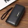 Korean Style Large Capacity Double Zipper Ladies Long Clutch Wallet and Coin Purse