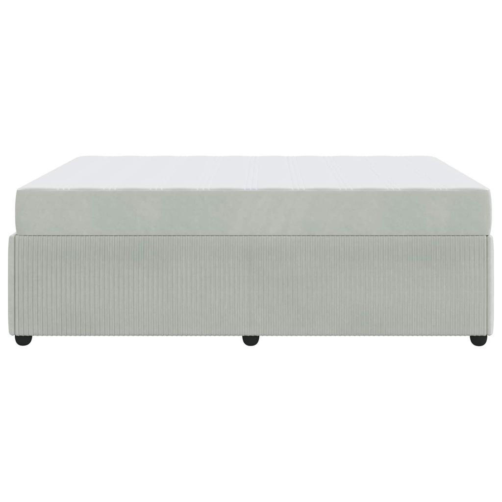 Bed Frame with Mattress Light Grey 160 X 200 Cm Fabric