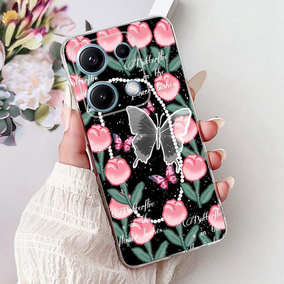 For Xiaomi Redmi Note 14S Case Stylish Butterfly Painted Cover 6.67'' Soft Silicone Phone Case For Redmi Note 14S Note14S Bumper