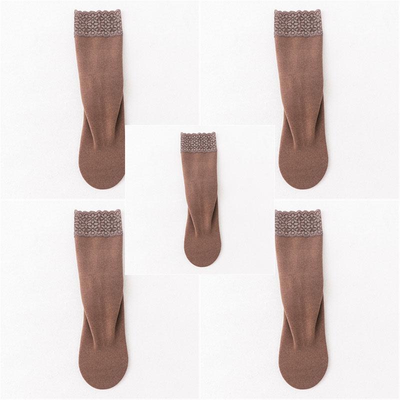 5 Pairs of Women Lace Mid Tube Socks for Spring Autumn Warm Simple Comfortable Casual Breathable Cold Resistance Versatile Socks