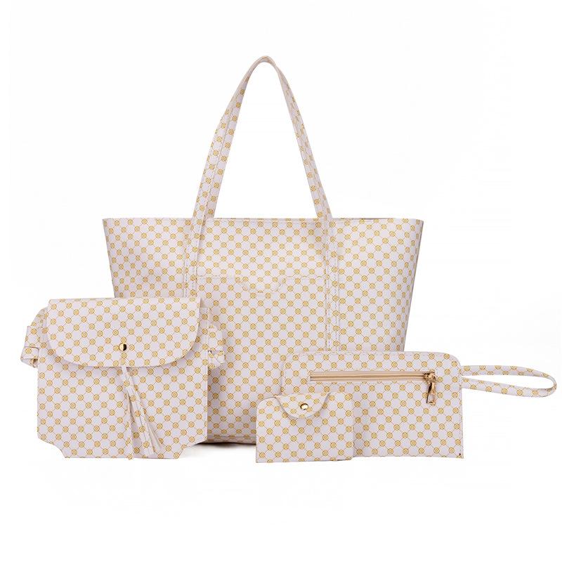New Retro Shoulder Handbag Four-piece Mother and Child Bag Women's Printed Messenger Bag Large Capacity Bag