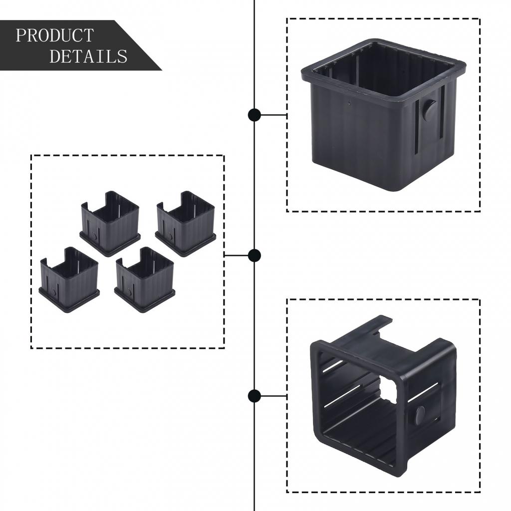 Black Diameter Plastic Square Tube Sleeve Easy To Use And Install