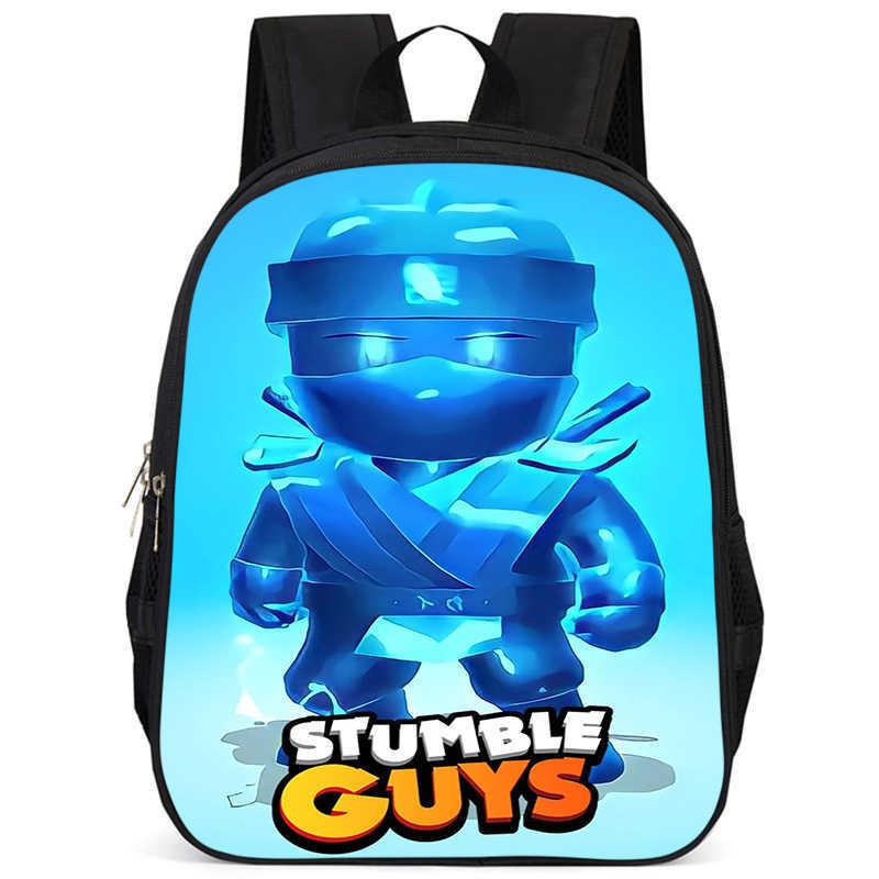 Stylish Stumble Guys Game Print Backpack Durable Oxford Cloth School Bag For Kids