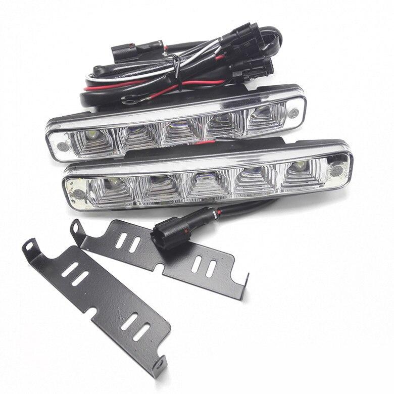 2pcs/lot 10W 12V 5 LED High Bright LED Daytime Running Light DRL Fog Light