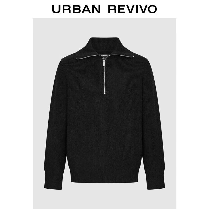 

Men s Stand Collar Half-Zip Knit Sweater XS