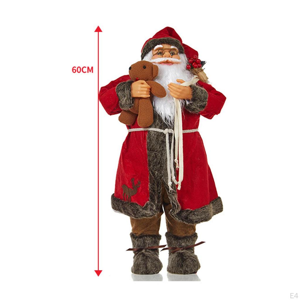 Collectible Standing Christmas Ornaments, Traditional Santa Claus Figurine,