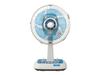 Kozumi Mini Electric Fan, 3-Level Oscillating Speed, Off Timer, Twin Knob, Showa Retro Style, Blue (KLF-2056/A)