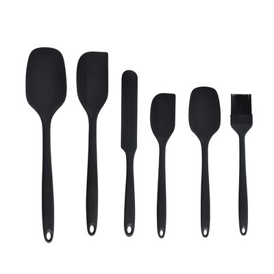 6-Piece Silicone Baking Tools Set, Macaron Color Spatulas Scrapers Oil Brush for Cooking Cake Cream Cheese