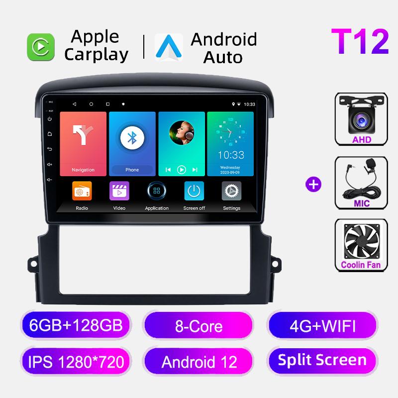 Android 12 Car Radio For KIA Sorento 2004-2008 Multimedia Player GPS Navigation Stereo WIFI Autoradio IPS Screen Stereo No 2din