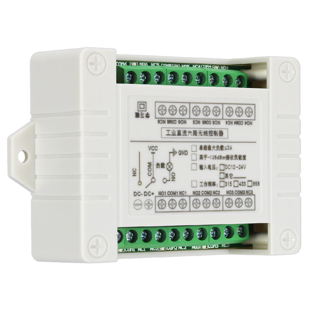 315Mhz 433Mhz RF Remote Control Wireless Switch DC 12V-36V 6CH 6 Way Relay Receiver and 6CH Transmitter for Door Lock