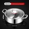 ZISIZ 32cm 304 Stainless Steel Split Hot Pot