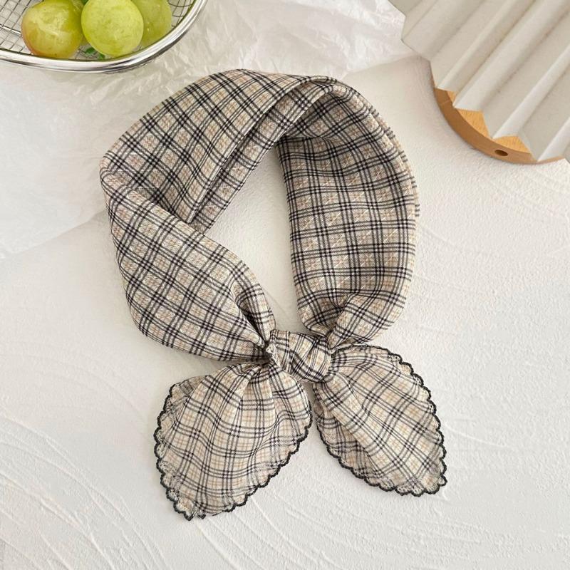 Silk scarf new retro literary cotton and linen square scarf decorative scarf floral headscarf headband multi-purpose scarf small shawl
