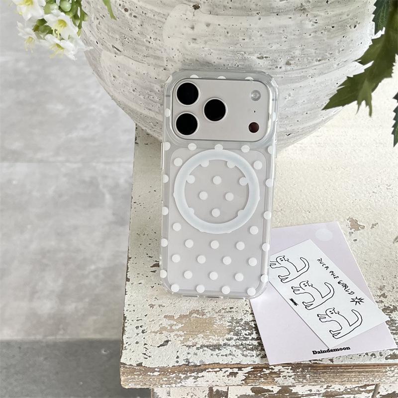 

Rhinestone Polka Dot Magnetic Phone Holder for iPhone 17/16 Pro Max/15/14 Cases iPhone 17