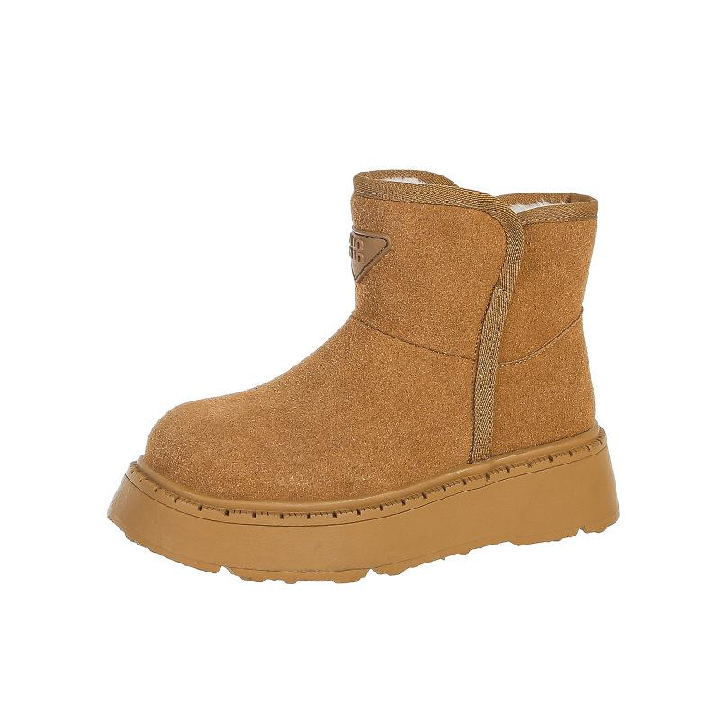 

thick-soled sleeve cotton shoes women s winter velvet 2024 super fire thickened warm snow boots 40 малиновий