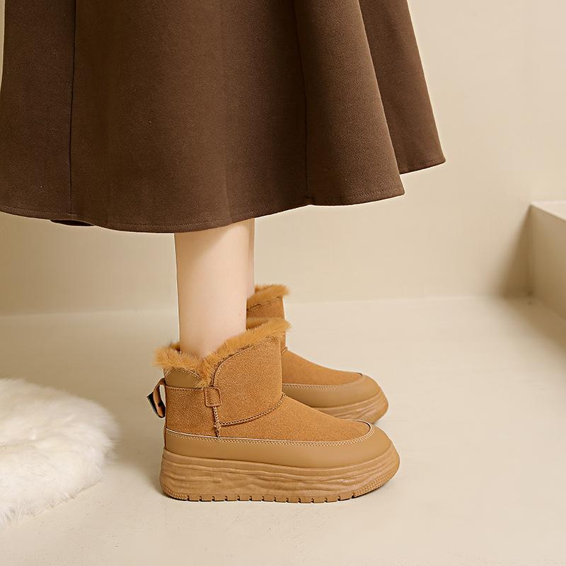 velvet high-top snow boots for women's 2025 winter new student ins Korean version of thermal casual shoes heightening cotton shoes 818