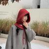Korean Style Hat Scarf Women'S Autumn And Winter Warm Ear Protection Hooded Scarf Knitted Wool Hat