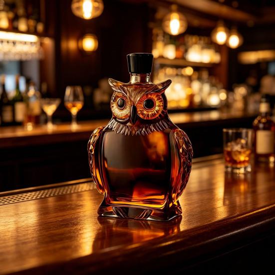 Owl Glass Whiskey Bottle Decanter Creative Owl 180/350ml Decorative Animal Liquor Storage Container