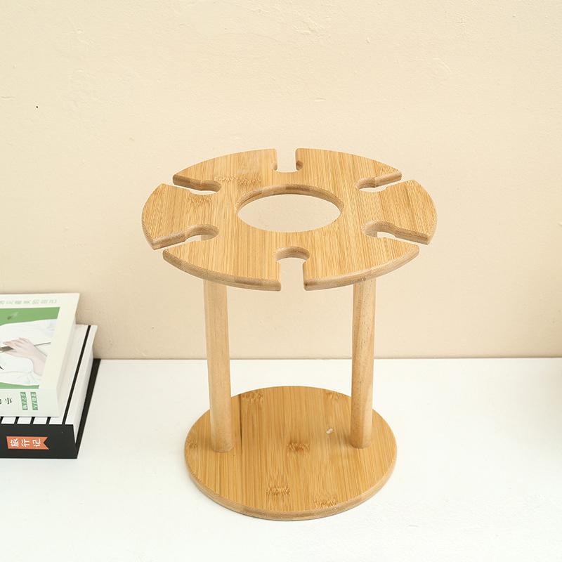 Bamboo Wine Glass Rack - Hanging Shelf Organizer For Home Bar Restaurant