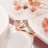 Natural Zircon Bride Wedding Ring  Rose Gold Fashion Cross Crystal Rings For Women Beach Party Vintage Jewelry  New