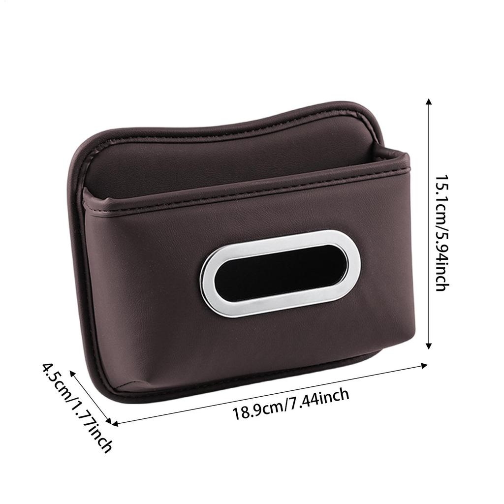 Tissue Holder For Car Leather Adhesive Napkin Case Tissue Dispenser For Car For Seat Back Armrest Console Sun Visor SUV Truck