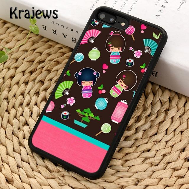 

Чохол для телефону з милою японською лялькою Krajews Kokeshi для iPhone 14 5 SE 6s 7 8 plus X XR XS 11 12 13 pro max Samsung S21 S22ultra iPhone 12mini