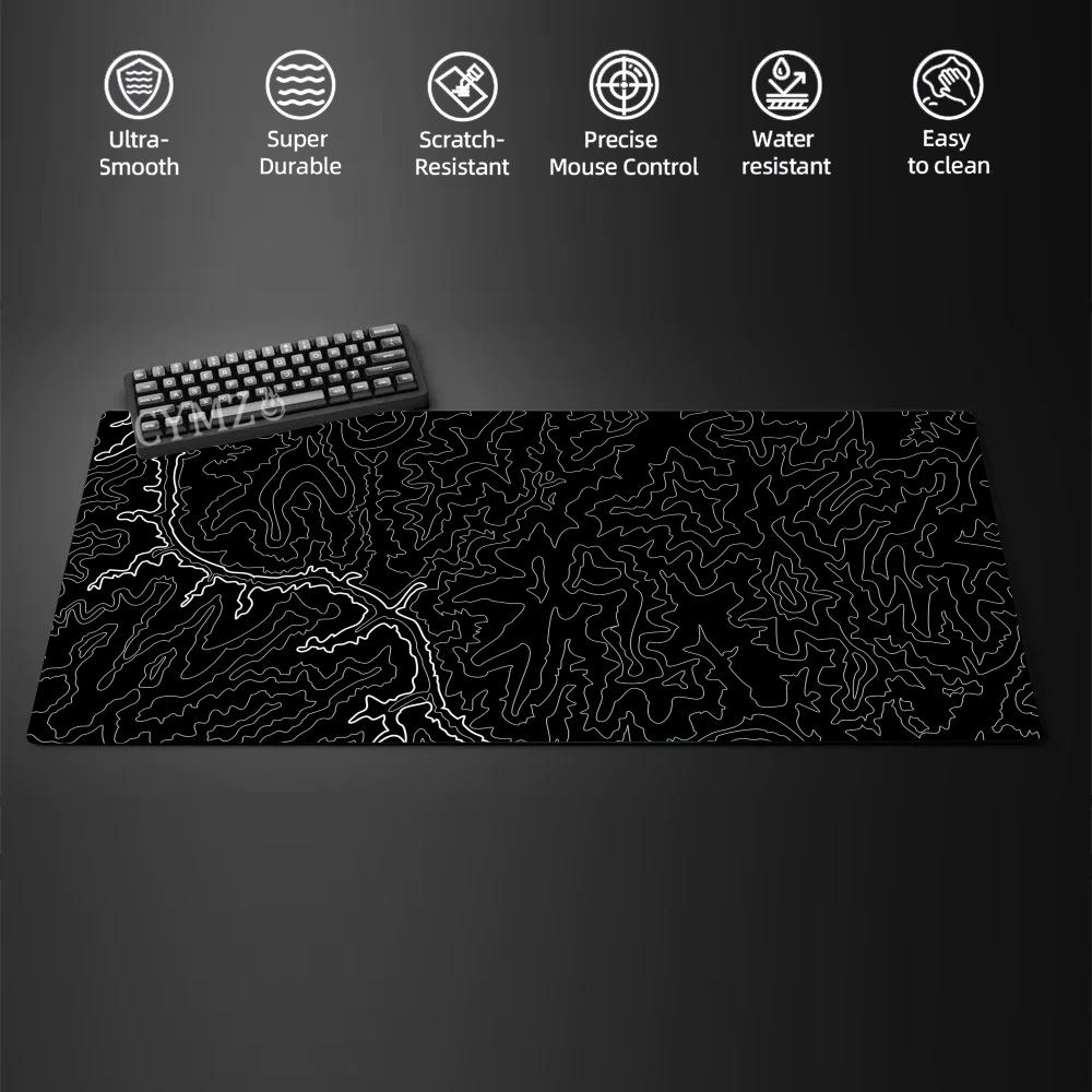Gradient art line pattern large Mouse Pad Desk Mat NonSlip Durable Stitched Edge pc accessories Gaming mouse mat tapis souris