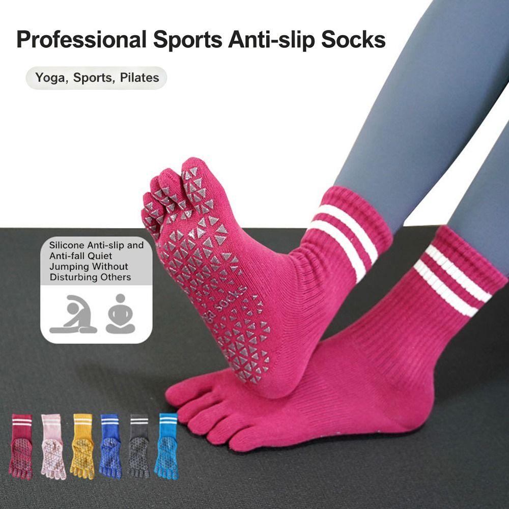 Trendy Non-Slip Grip Pilates Socks Cotton High-elastic Yoga Socks Sweat-absorbent Breathable Floor Socks Fall Winter Style