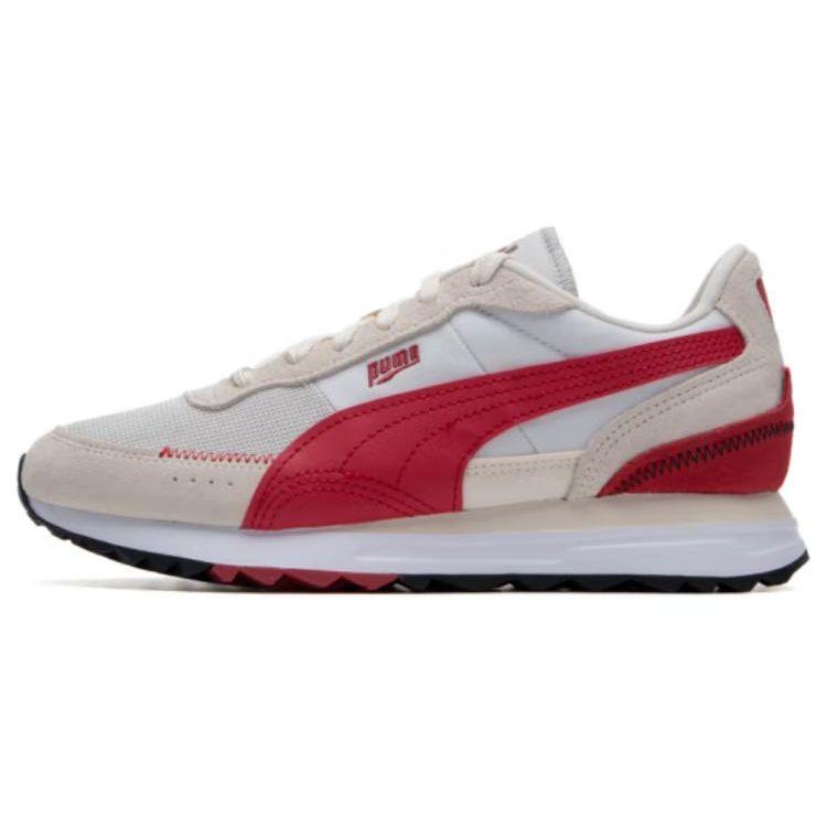Puma Comfortable Simple Shock Absorbing Durable Breathable Low Top Casual Running Shoes Unisex Sneakers White Red 397377-06