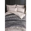 Parure de lit - 1 housse de couette 220 x 240 cm + 2 taies d'oreiller 60 x 60 cm - 65% coton, 35% polyester - Gris