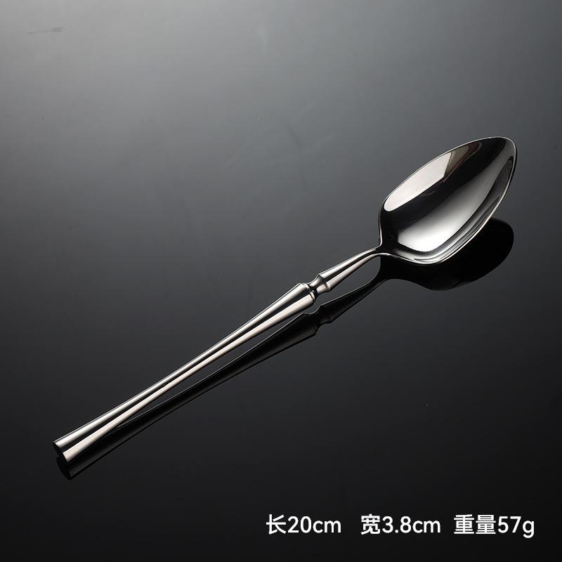 304 rozsdamentes acélból készült, több specifikációjú, kis derékú, nyugati stílusú ételkés, villa és kanálkészlet, vastagított szállodai és éttermi steakkés és -villa