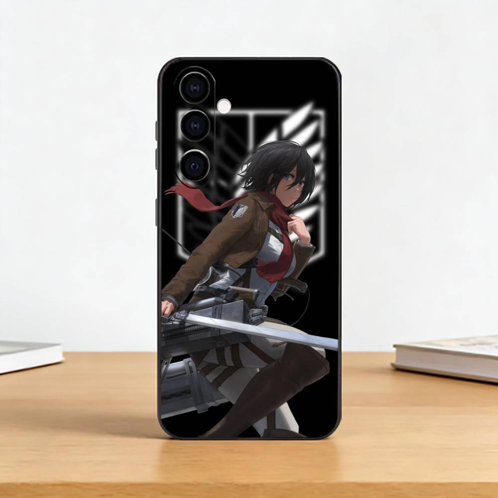 A-Attack on T-Titan Mikasa Phone Case For Samsung Galaxy A73,A72,A71,A70,A53,A52,A51,Others Soft Black Cover