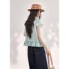 Women's 2026 Summer Tencel Ramie Ruffle V-Neck Shirt
