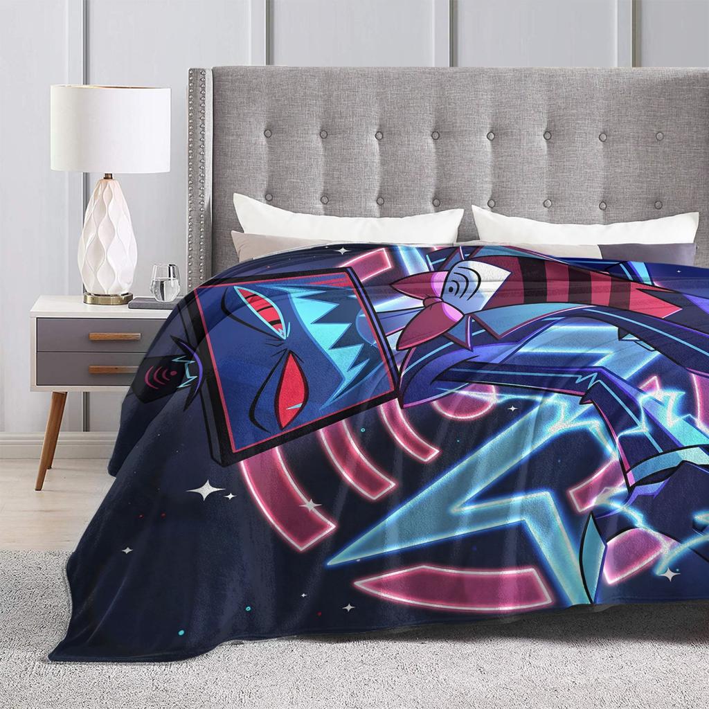 Vox Alastor Hazbin Hotels Blanket Super Soft Graphic Plush Throw Blanket For Girls Boys Living Room Flannel Bedspread Bed Cover