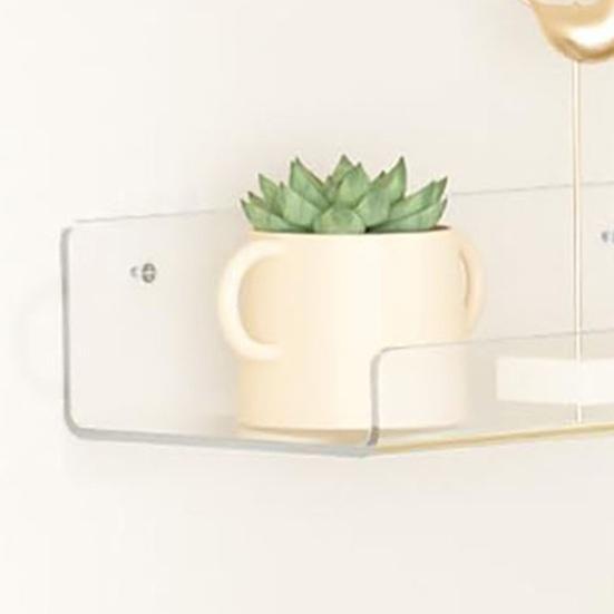 Transparent Floating Shelf Acrylic Bathroom Shelf Modern Wall Mounted Shelf for Perfume Decoration